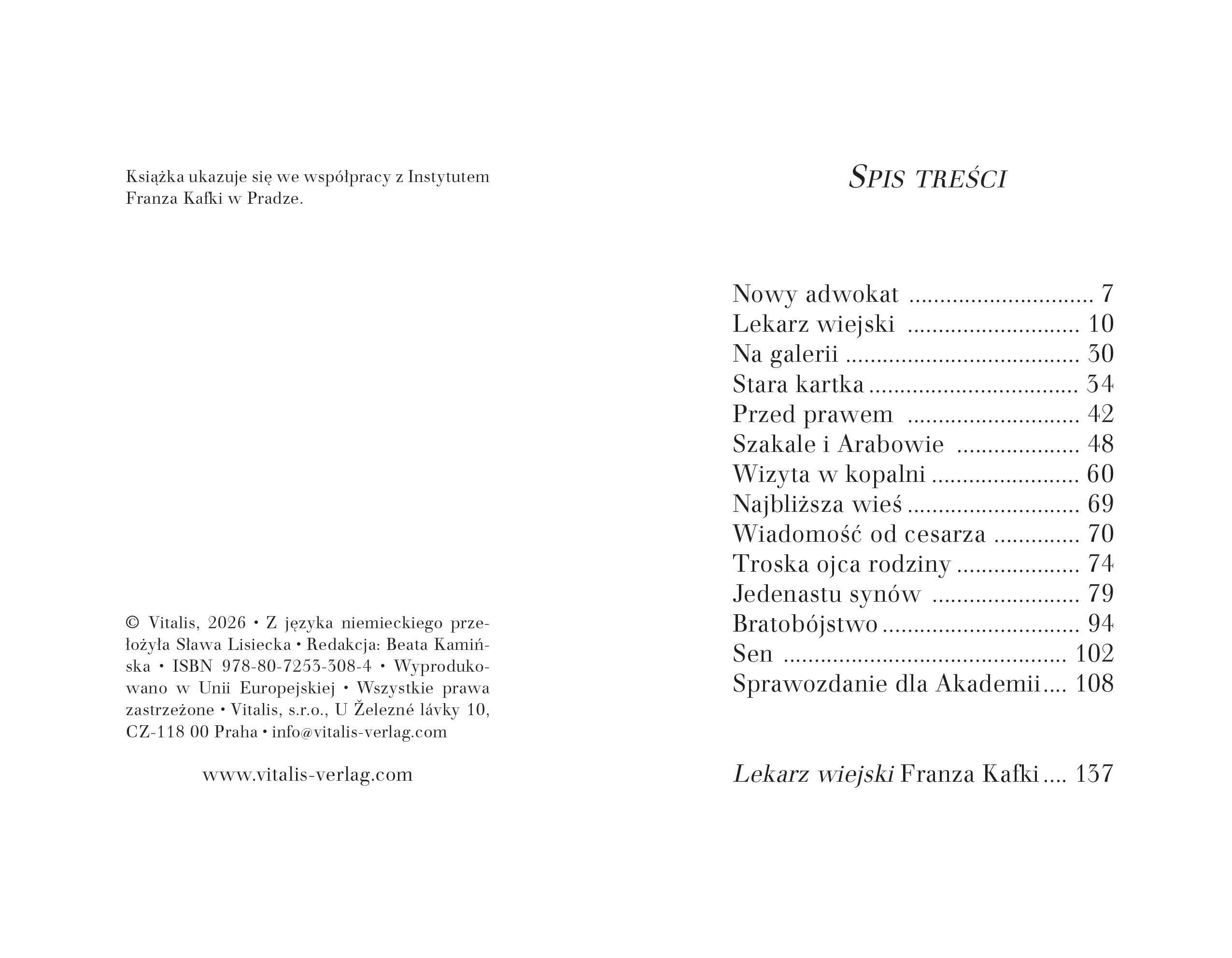 Lekarz wiejski (Wydanie praskie): Opowiadania drobne