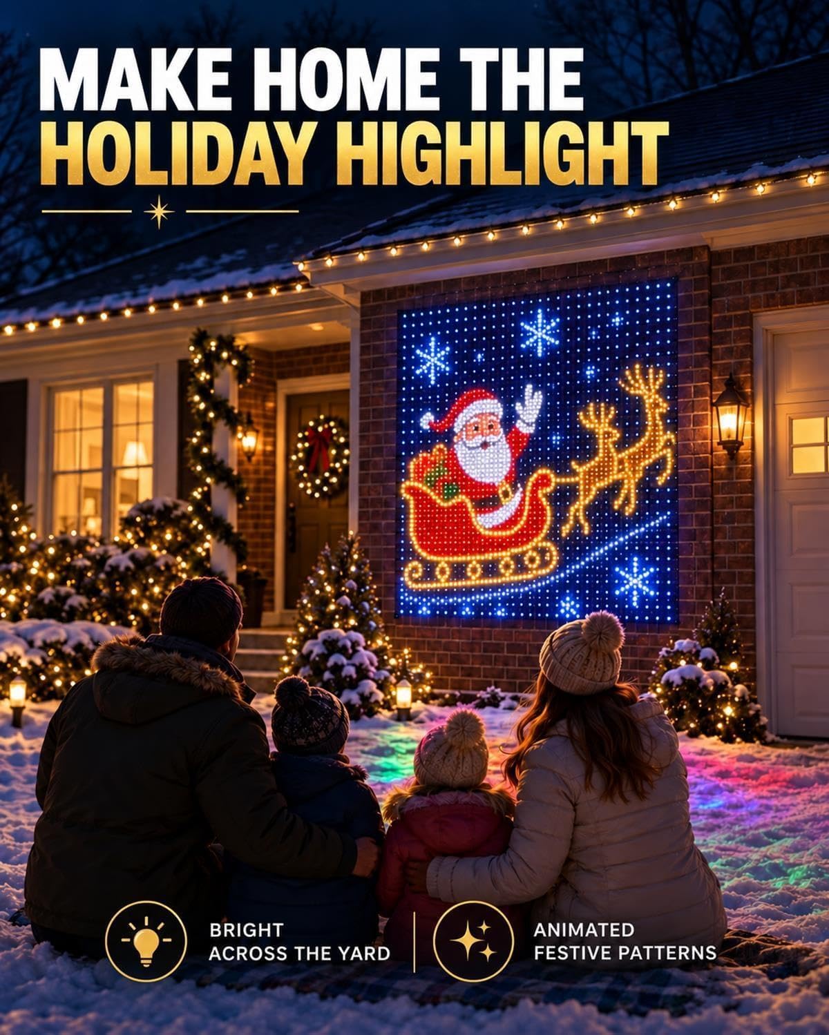 Haloween & Christmas Lights, Smart Outdoor Wall Curtain Light 400 LEDs App & Remote Control Music Sync DIY Animated Display for Windows Roofs Patio Holiday Decorations(6.6x6.6ft) 3 71aGOCPm5dL. AC SL1499