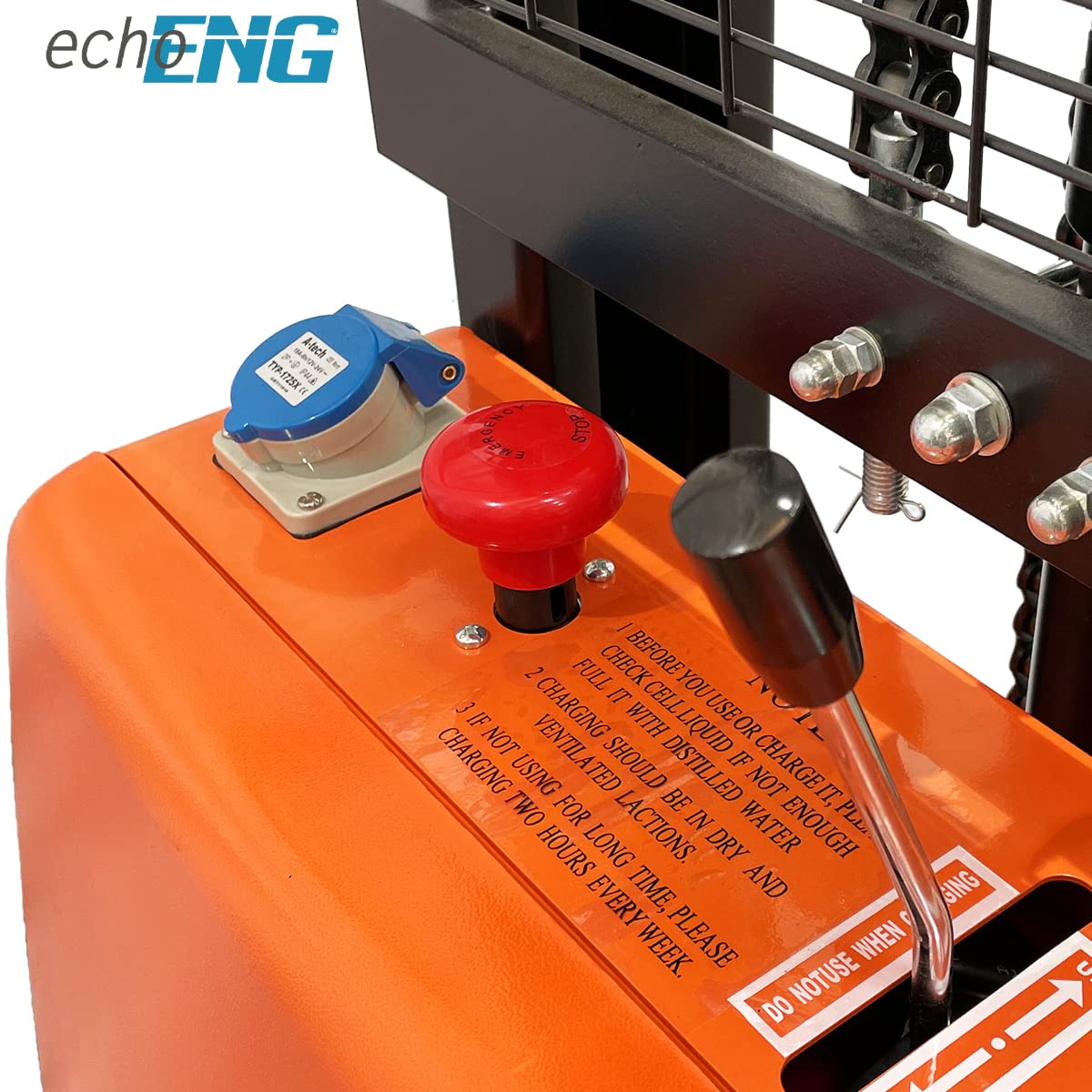 echoENG Carrello elevatore semi-elettrico | Portata 1000 kg | Altezza di sollevamento 3000 mm | Lunghezza forche 1100 mm | Semi-automatico per Europallet | MA SL ES30E