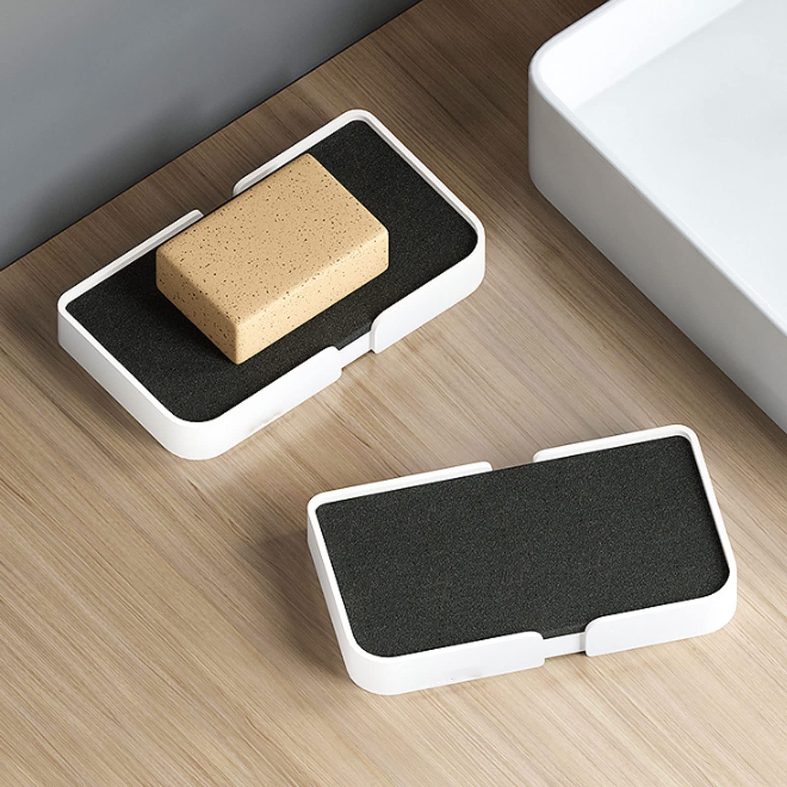 Jabonera Jabonera Que se Puede Usar en escritorios montados en la Pared con una Esponja para desagüe. Adecuada para baños y cocinas.