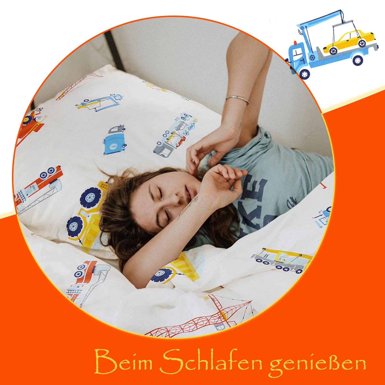 KEAYOO Kinderbettwäsche 135 x 200 cm, Baumwollbettwäsche für Kinder Mädchen Jungen mit Reißverschluss 135 x 200 cm 80 x 80 cm 2-teilig
