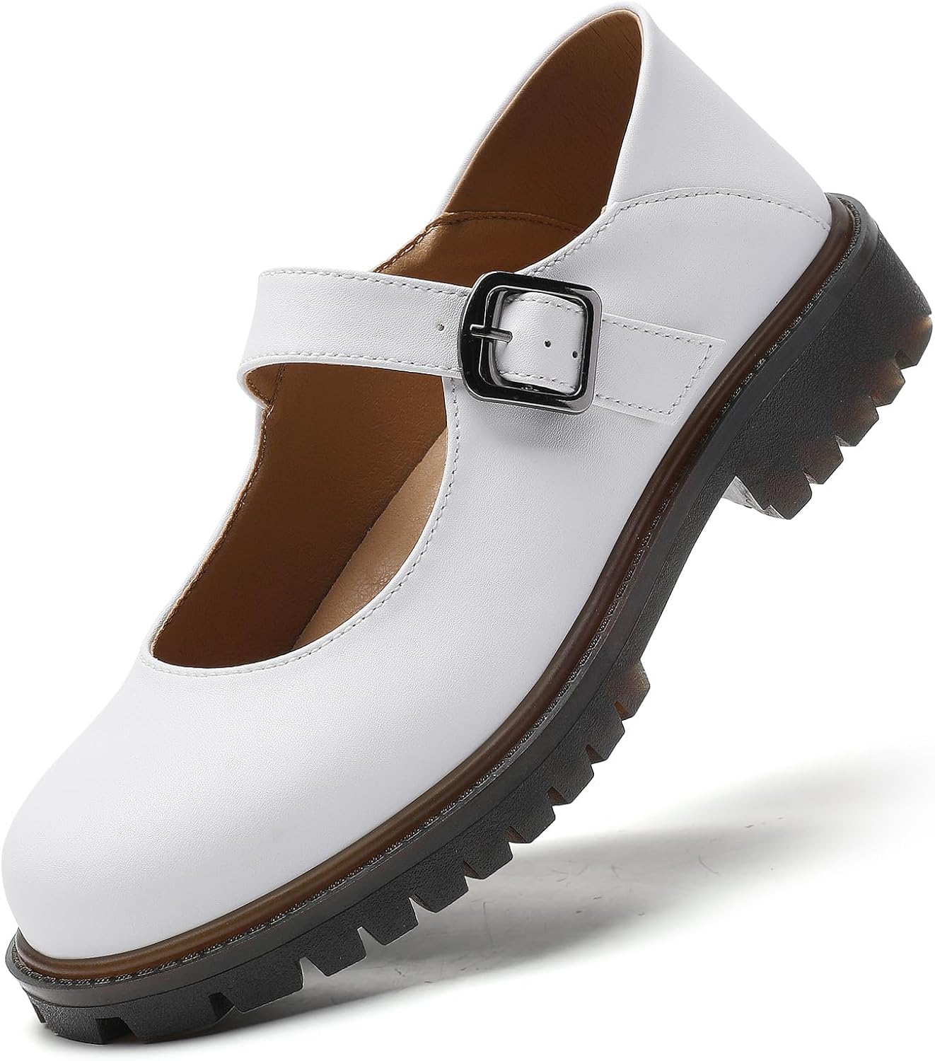 Mary Jane Shoes Women Flats Black Non Slip Platform Mary Janes for Womens Cute Ladies School Work Casual Maryjane Shoes Womens