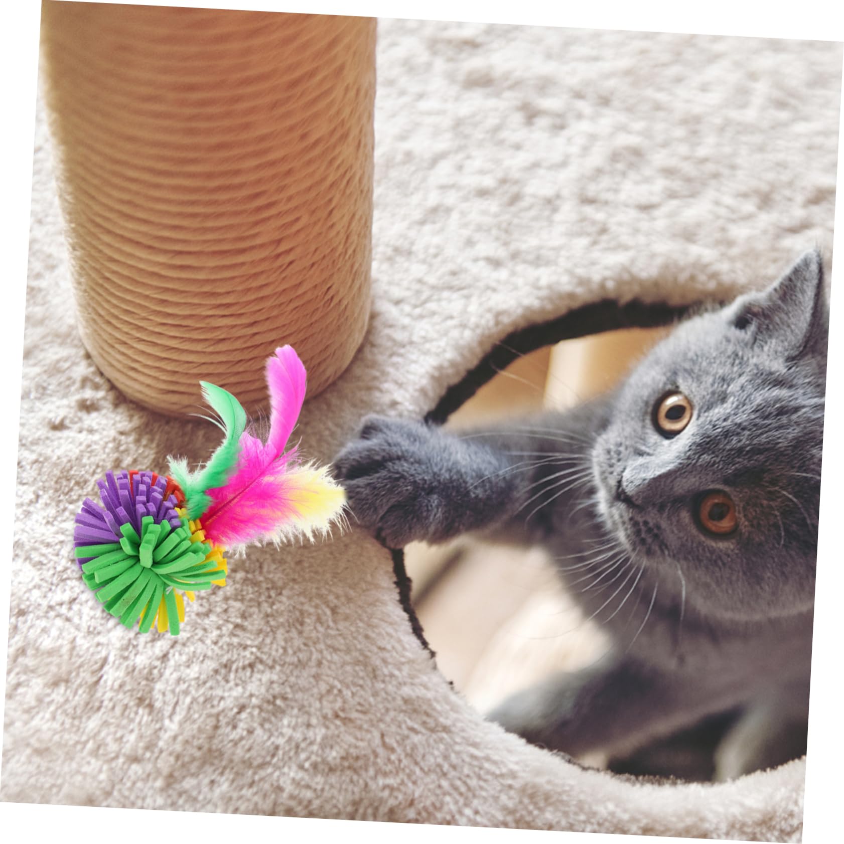 BESPORTBLE Lot de 2 Jouets Interactifs pour Chat Colorées pour Divertissement des Animaux de Compagnie 4 Pièces