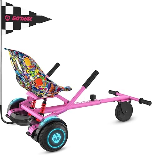 Gotrax Hoverboard - Accesorio de asiento de kart para scooter de equilibrio automático de 6.5, 8, 8.5 y 10 pulgadas, longitud de marco ajustable y