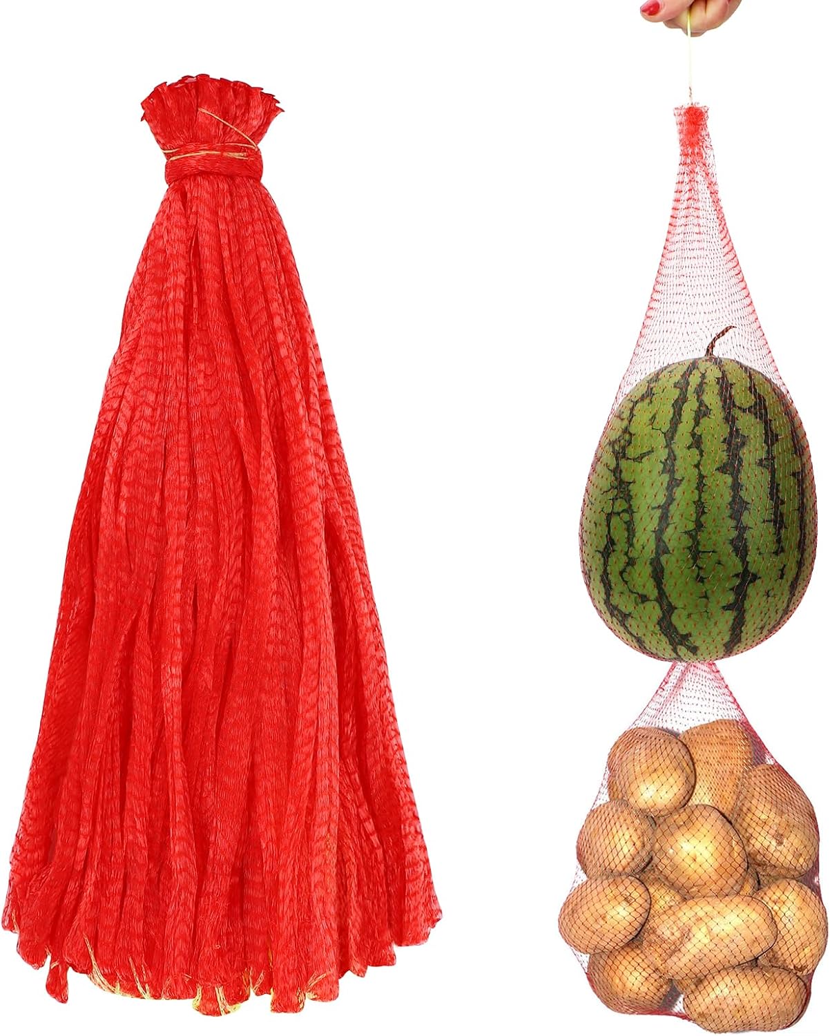 Melon Hammock for Trellis, 100 Pack Heavy Duty Reusable Produce Bags Onions Fresh Bag Melon Cradle for Garden, Watermelon Nets, Honeydew Melon, Cantaloupe (19.7 inch, Max Load 17lbs)