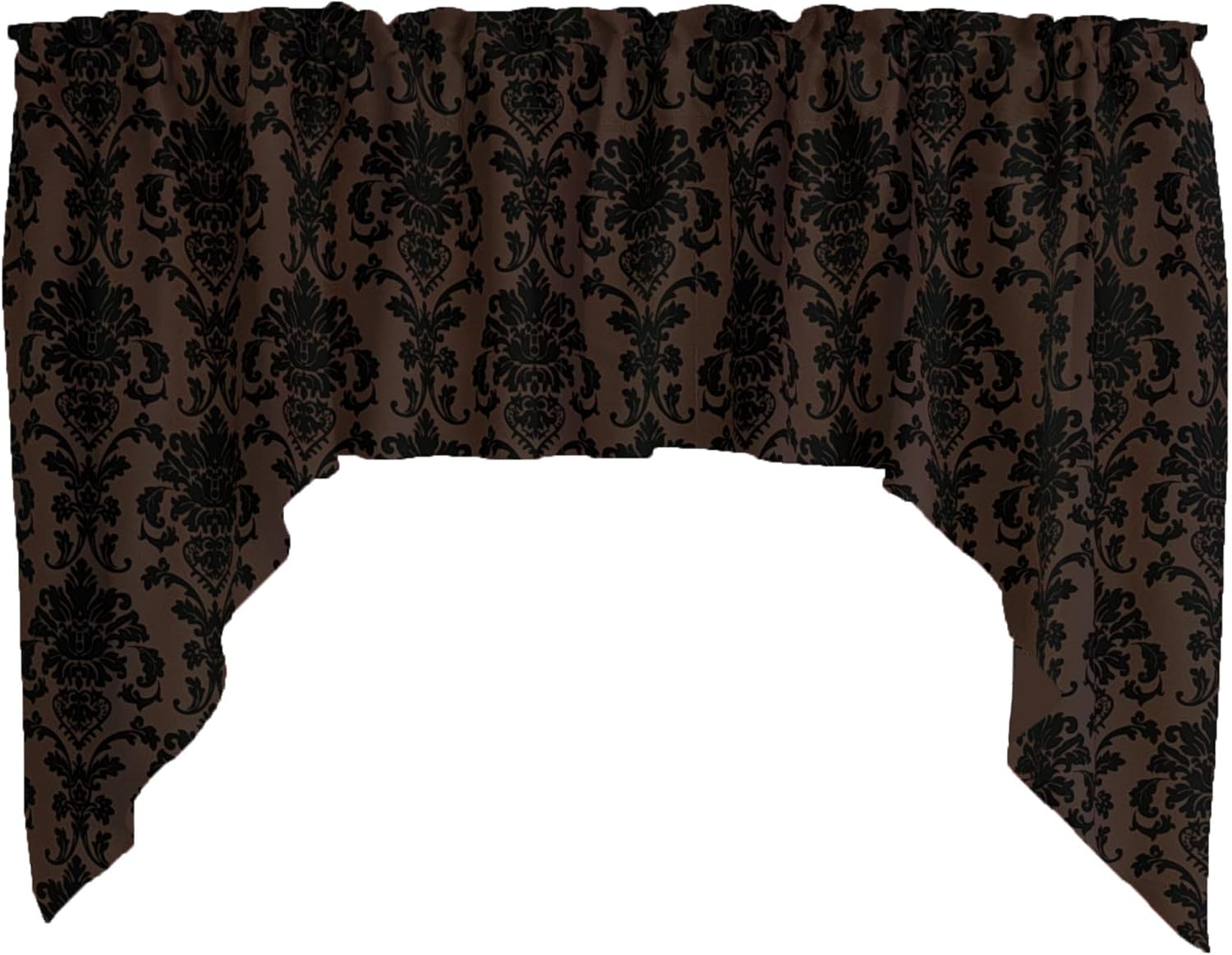 lovemyfabric Poplin Damask Floral Swag Window Valance Window Treatment/Window Décor (58" Wide / 36" Tall, Sage)