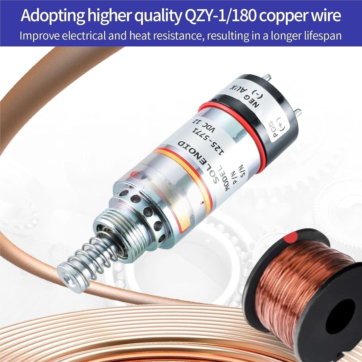 125-5771 Fuel Shut Off Solenoid 9X-5312 FSS0070 Compatible With Caterpillar Engine 3114 3116 Asphalt Paver AP-1000 AP-1050 2 Terminals 12VDC