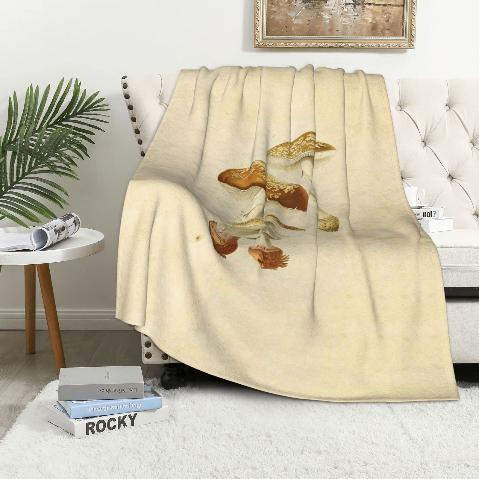 Couverture flanelle champignons pour instaurer une ambiance réconfortante et sereine chez vous