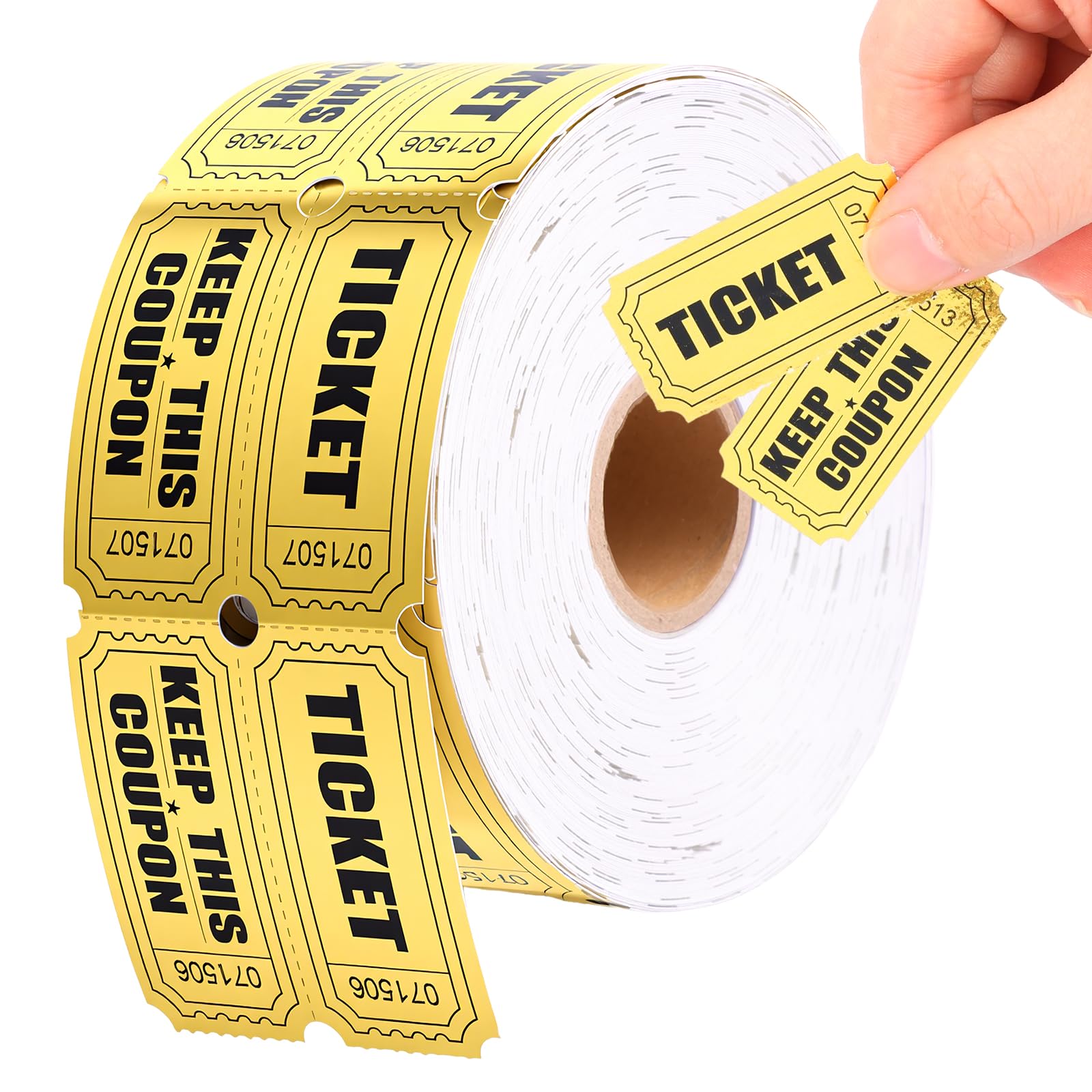 VAVPUP Raffle Tickets Double Rolls,Consecutively Numbered Prize Tickets Metallic Gold Foil Perforation for Party Events Prize Reward Fundraiser Drawing Carnival Giveaways Supplies(golden,2000 sheets)