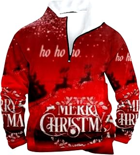 Foweknow Suéter para hombre con estampado navideño, divertido, cálido, manga larga, vintage, suéter de invierno, personalidad de moda, chaqueta térmica versátil, chaqueta funcional