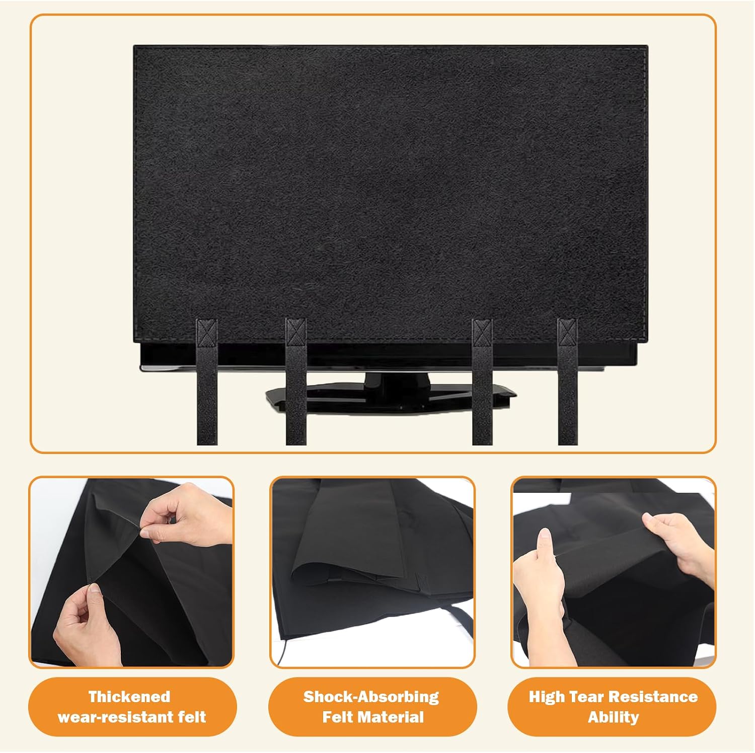 TV Moving Dust Cover 75", Heavy Felt Cover for MovingTV, Anti-Scratch image 3