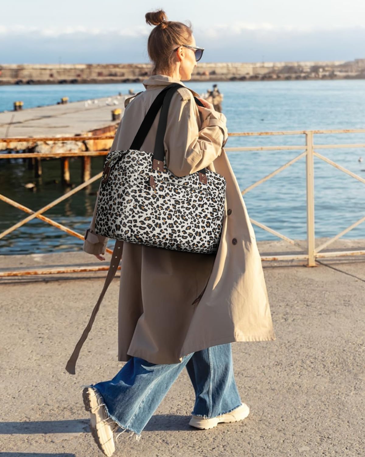Crossbody Bags for Women & Travel Duffle Bag for Women((Leopard)