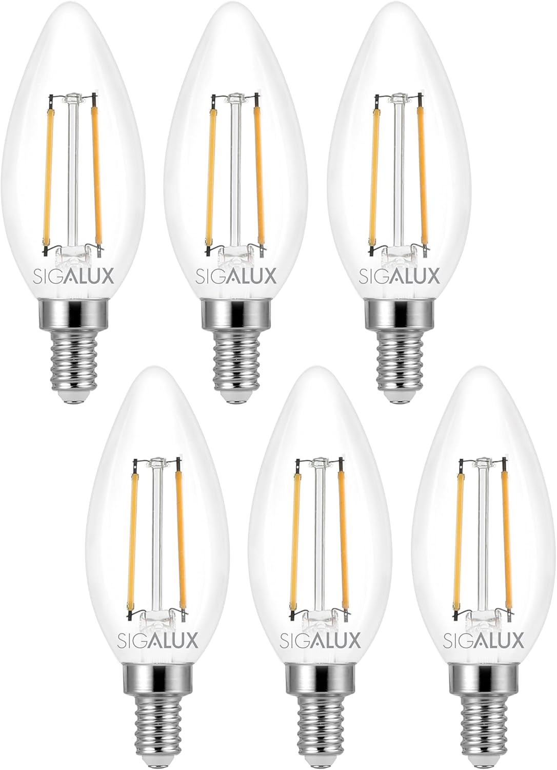 Sigalux E12 LED Bulb Dimmable 40 Watt, B11 Candelabra LED Light Bulbs
