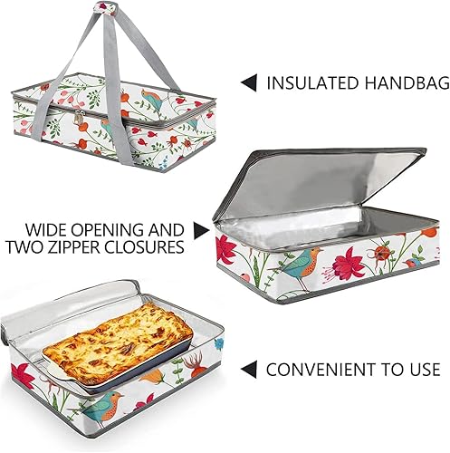 Miniatura 3 de Portador de cazuela para alimentos calientes o fríos, cazuela, portador de pasteles, cazuela con tapa y estuche de transporte, bolsa térmica para