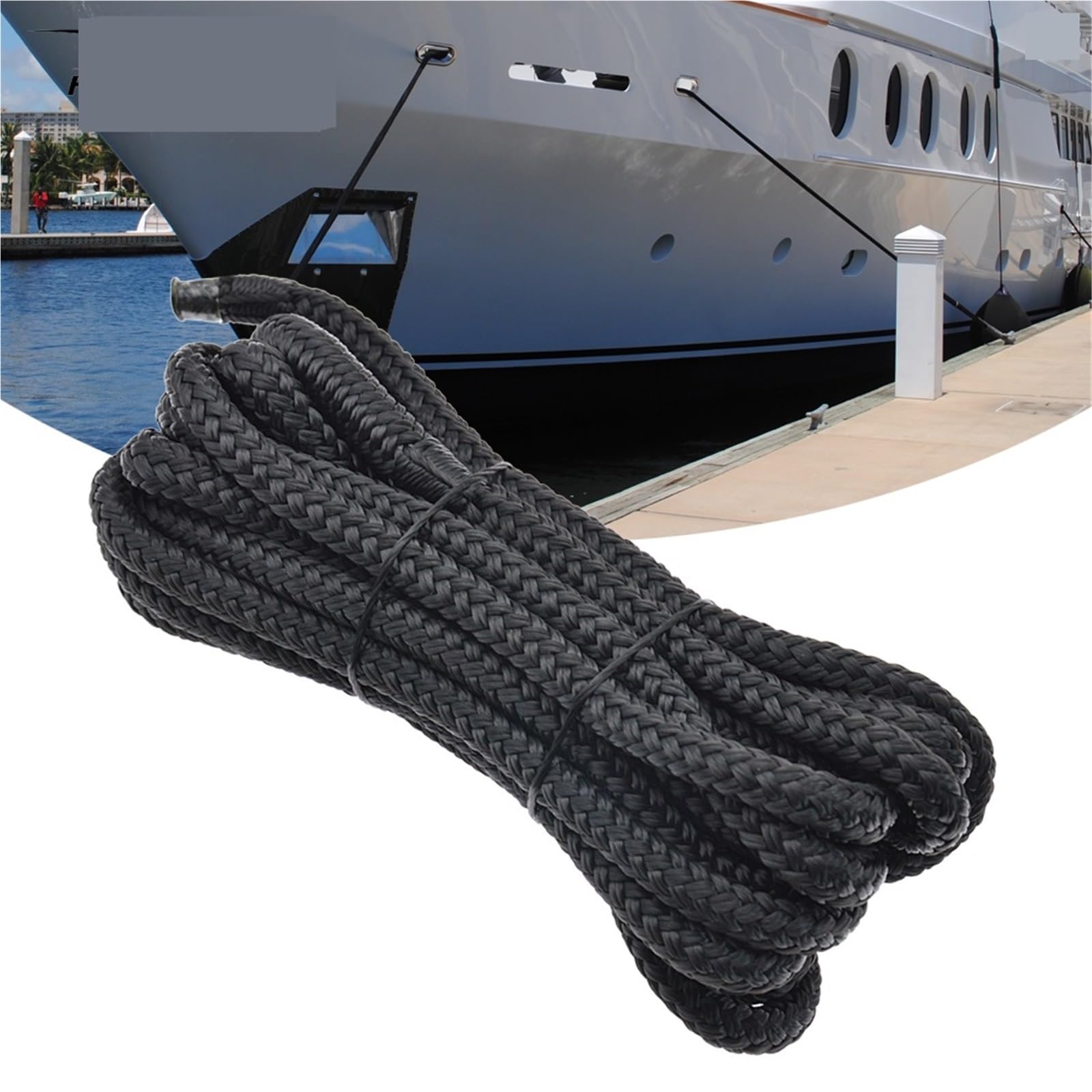 Soywim One Color Mooring Rope, Double Braid Dock Ropes For Boats Nylon Docking Lines Mooring Boat Rope Shock Cord Anchoring Accessories