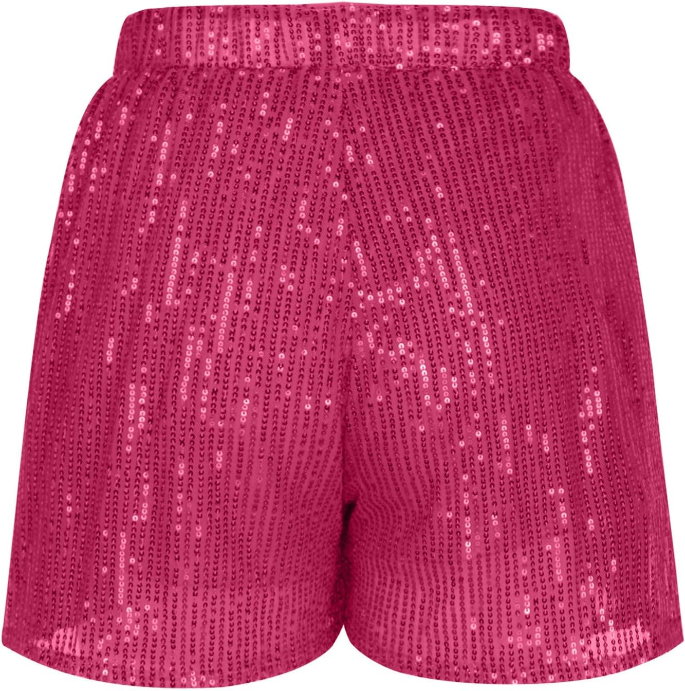 Sequin High Waisted Shorts for Women Summer Fashion Elastic Straight Leg Short Sparkly Glitter Clubwear Party Shorts