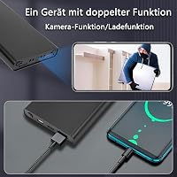 ZAIZAITY Hordozható Kamera Powerbank 10000mAh - Full HD 1080P Felvétel - Mozgásérzékelés - Éjjellátó - WiFi Nélküli - 512GB Kompatibilis - B 7