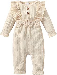 Newborn Infant Baby Girls Clothes Ruffled Romper Jumpsuit Playsuit Cute Baby Girl Clothes for 0-18 Months