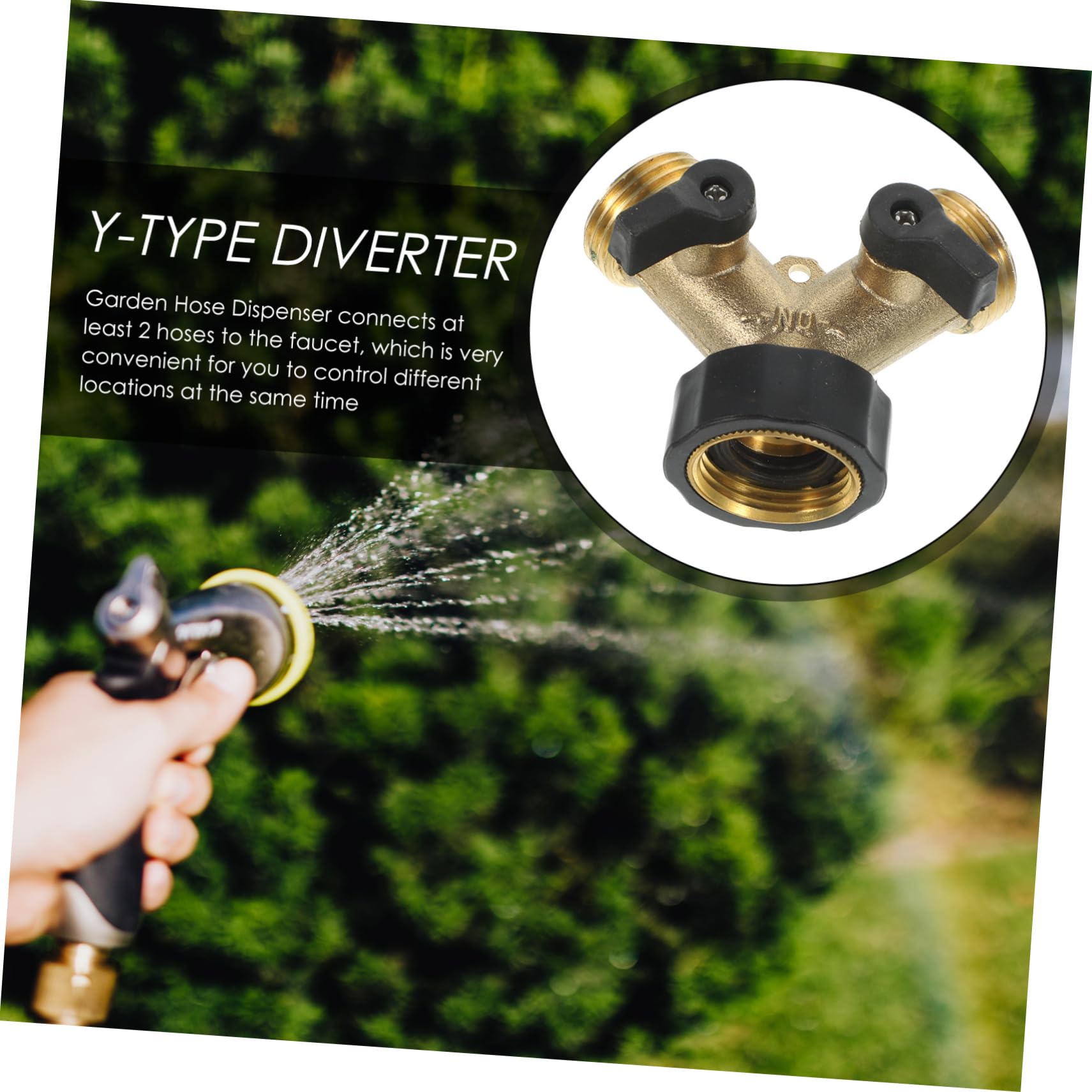 GALPADA Sdoppiatore Rapido Y per Tubo da Giardino in Ottone 2 Pezzi