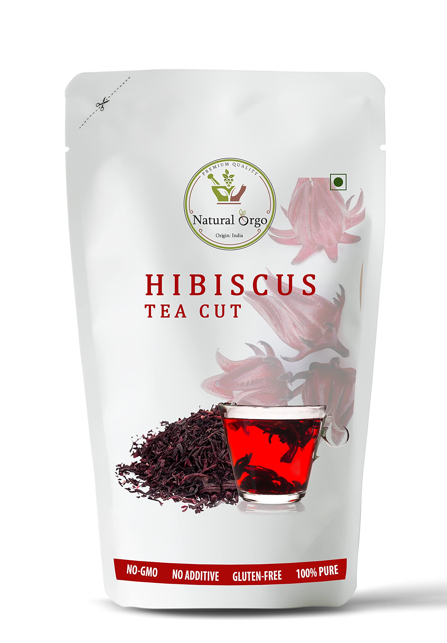NATURAL ORGO HIBISCUS TEA CUT - 100 GM / HERBAL TEA / WEIGHT LOSS (ROSELLA - SABDRIFFA - EDIBLE GRADE }
