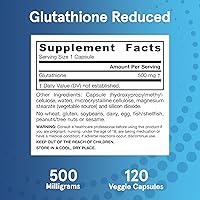 Vista 6 de Cápsulas antioxidantes Jarrow Formulas Glutathione Reduced, 500 miligramos, GLRED120, 1, 1