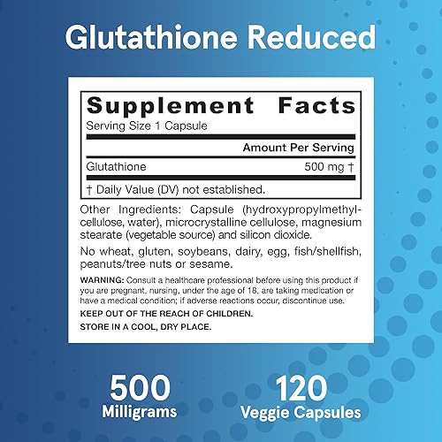 Miniatura 6 de Cápsulas antioxidantes Jarrow Formulas Glutathione Reduced 500 miligramos GLRED120 1 1