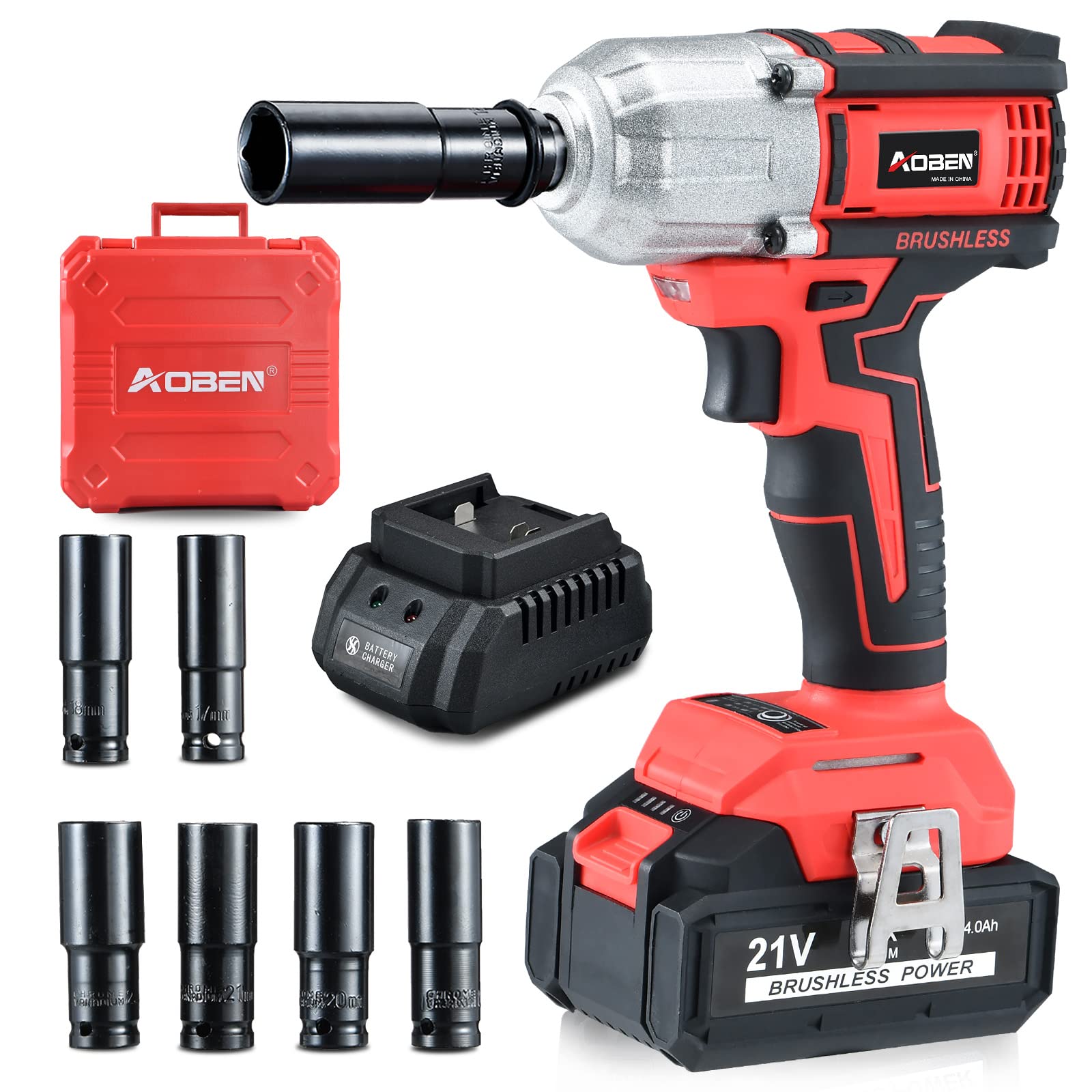 Buy AOBEN 21V Cordless High Torque Impact Wrench 1/2 inch, Powerful