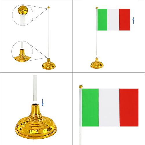 Miniatura 123 de WXTWK Paquete de 12 banderas argentinas de escritorio con base de soporte, decoración de celebración para eventos y eventos