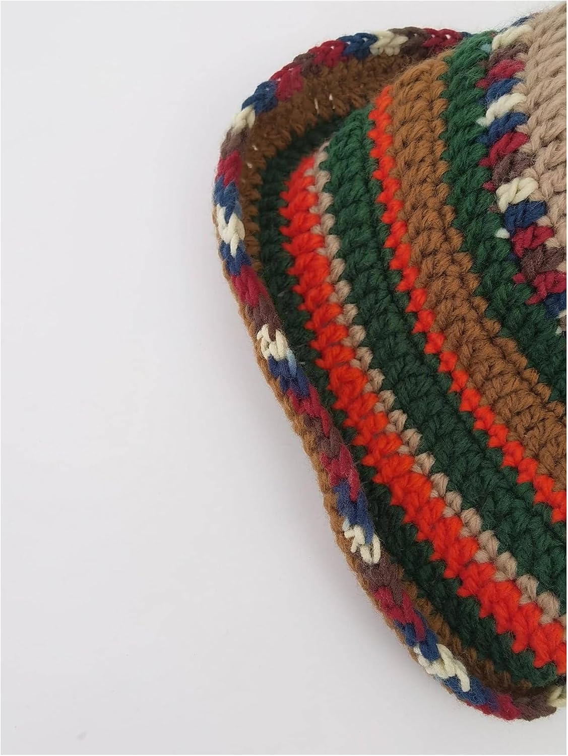 GORGLITTER Women's Crochet Hats Striped Colorblock Knitted Bucket Hat Beanies Cap