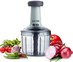 VOLTURI Chopper for Kitchen Use, Push Chopper with 5 Blades, Kitchen Accessories Items for Home Vegetable Chopper Cutting Vegetables, Onion, Ginger, Garlic, Salad, Tomato, Potato (1000 ML)