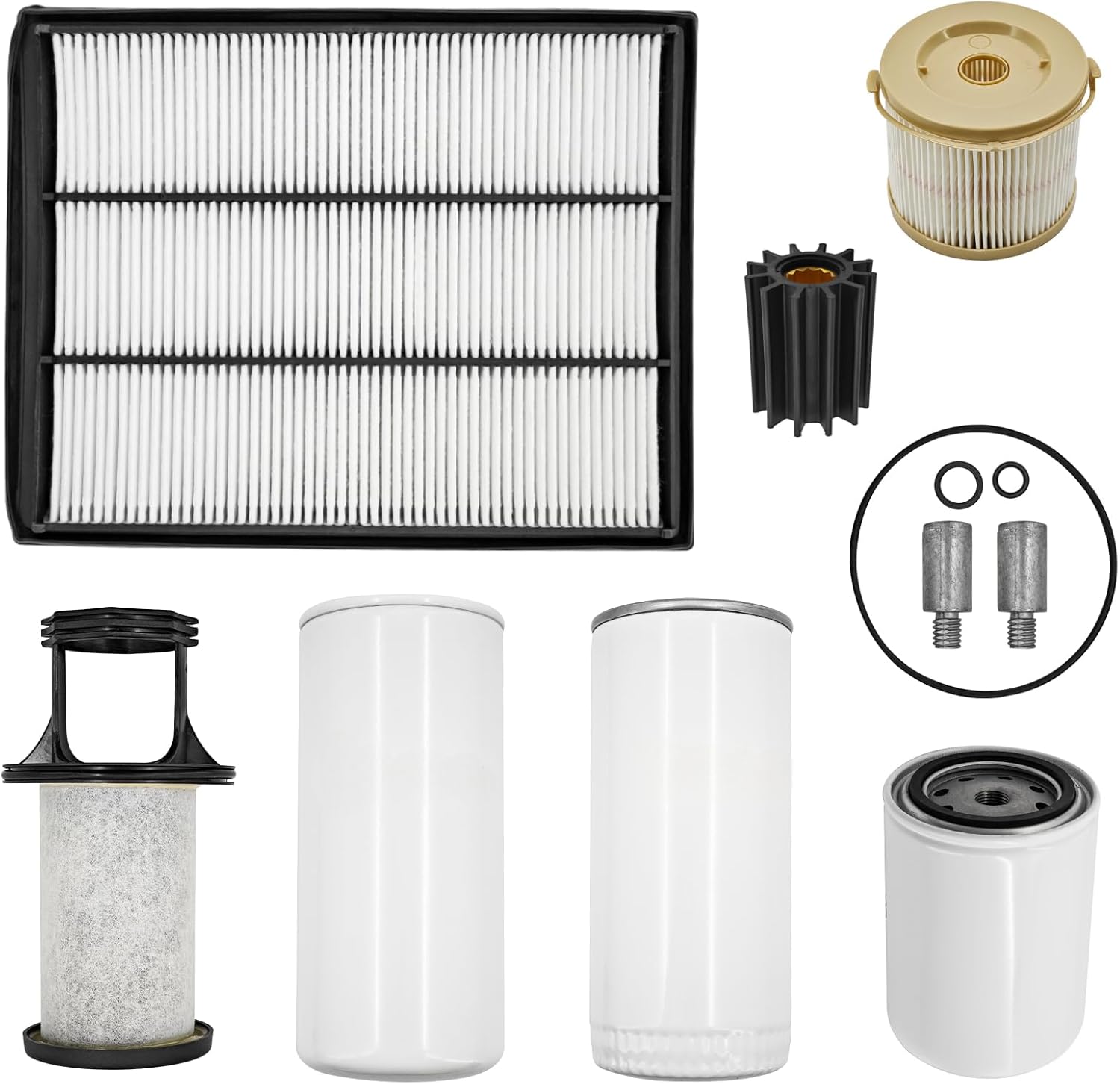 21702999 9Pcs Marine Maintenance Service Filter Kit Fits for Volvo Penta D6 280–435 HP Engines; 3584145 838929 21951358 21718912 22030852 22030848 861014