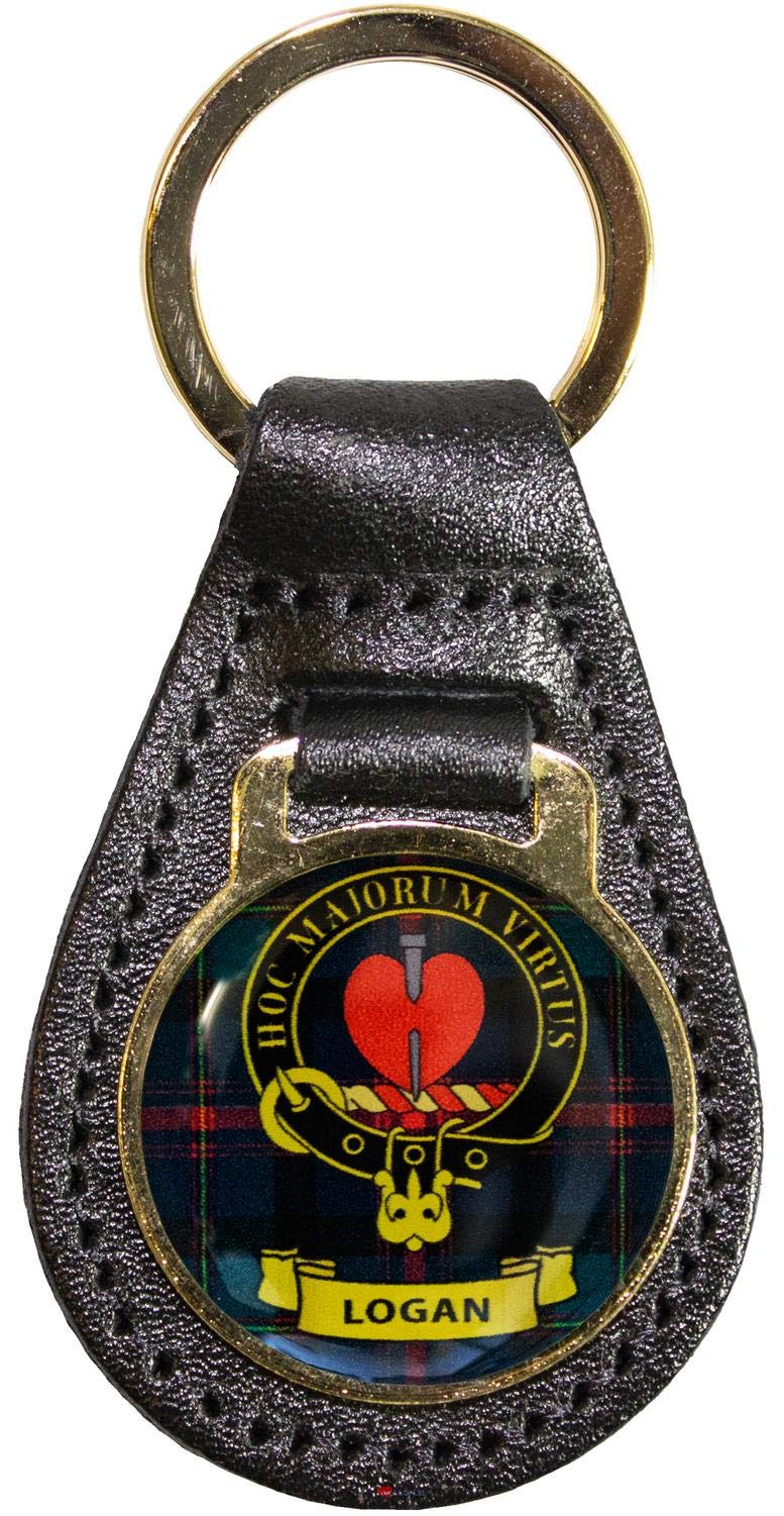 I Luv Ltd Logan Leather Key Fob Scottish Clan Crest Scottish Made