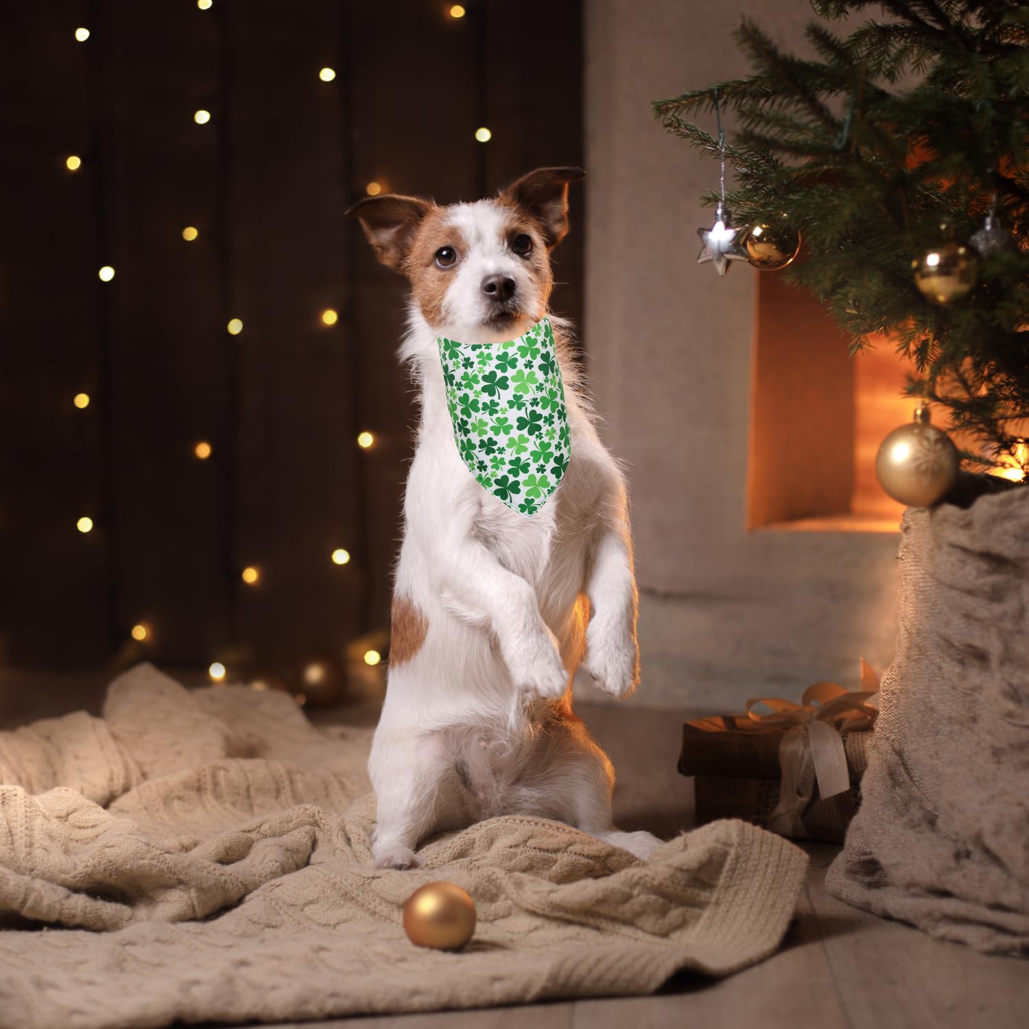 MEISH 3 Pieces St. Patrick's Day Dog Bandana Cute Green Irish Pet Clover Clothes St. Patrick's Day Dog Cat Bibs Pet Shamrock Scarf for Dogs Cats - Image 4