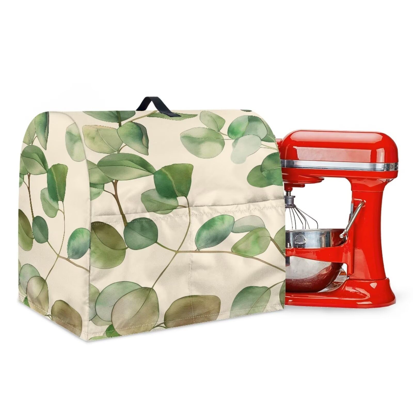Doojoayie Leaf Green Stand Mixer Cover 4.5 Quarts Dust-proof Kitchen Aid Mixer Cover with Draw Rope Appliance Cover Easy to Clean Protection Covers