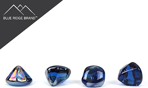 Miniatura 6 de Cristales Blue Ridge Brand Trade, reflectantes, de cristal de fuego, de 1", para hoguera y paisajismo, Ambar