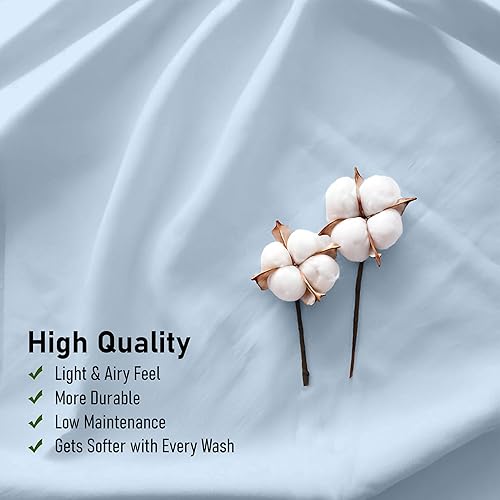 Miniatura 5 de RUVANTI Sábanas de 100 % algodón percal tamaño King, refrescantes y transpirables, duraderas, con una sensación nítida, suave y cómoda, bolsillo