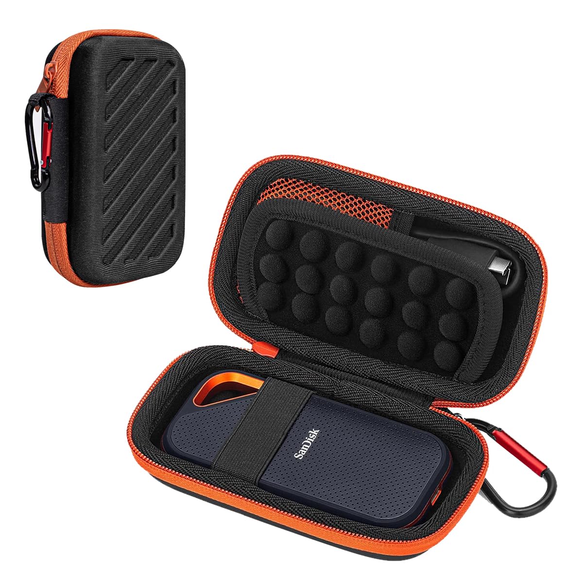 Kinsound SSD Case Cover Compatible for SanDisk Extreme Pro/SanDisk Extreme Portable SSD 500GB-2TB, Travel Case Protective Cover Storage Bag(Not Included SSD)