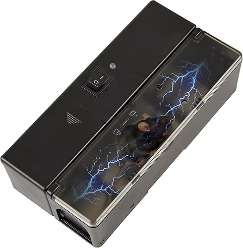 GSS Trampa eléctrica para ratones, trampa electrónica inteligente para ratones, diseño a prueba de escape, funciona con pilas con luz de alerta