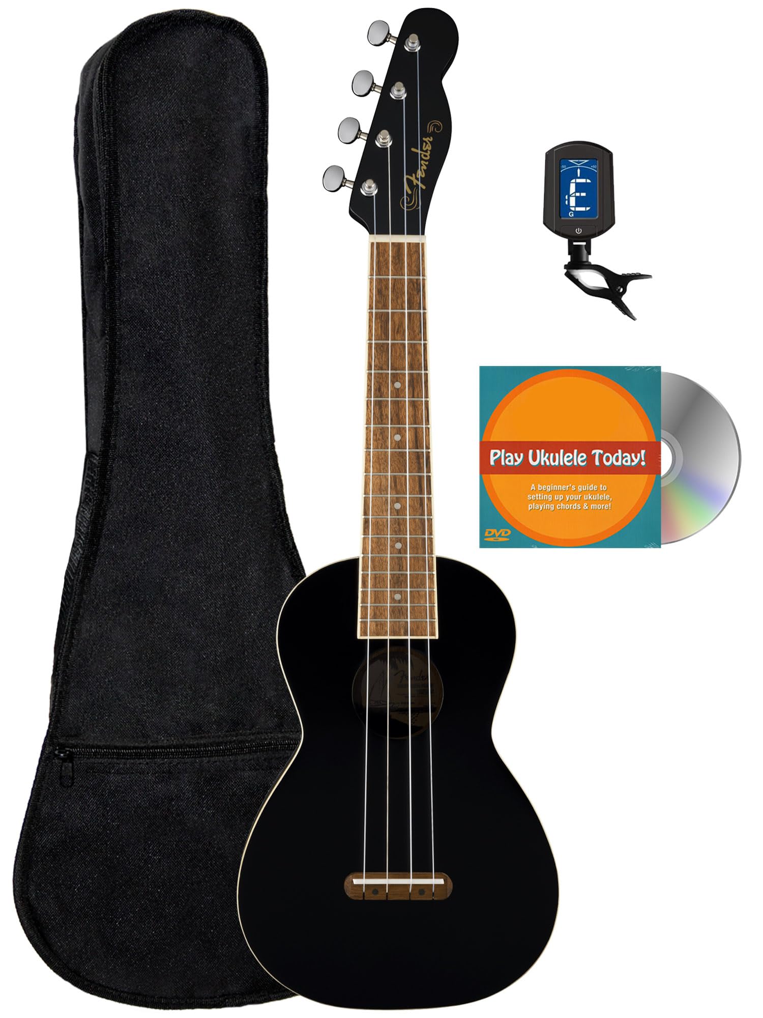 Amazon.com: Fender Monterey Concert Ukulele - Black Bundle with