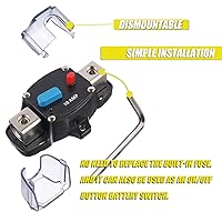 Vista 5 de Interruptor de circuito de recuperación automática de 50A 12-48 voltios CC con botón de reinicio manual para automotriz, RV, marino, barco (50Amp)