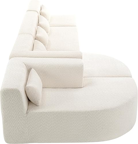 Miniatura 8 de P PURLOVE Sofá modular modular combinado, 4 sofás combinados, tapizado moderno con 2 tumbonas y 5 almohadas traseras para sala de estar, oficina,