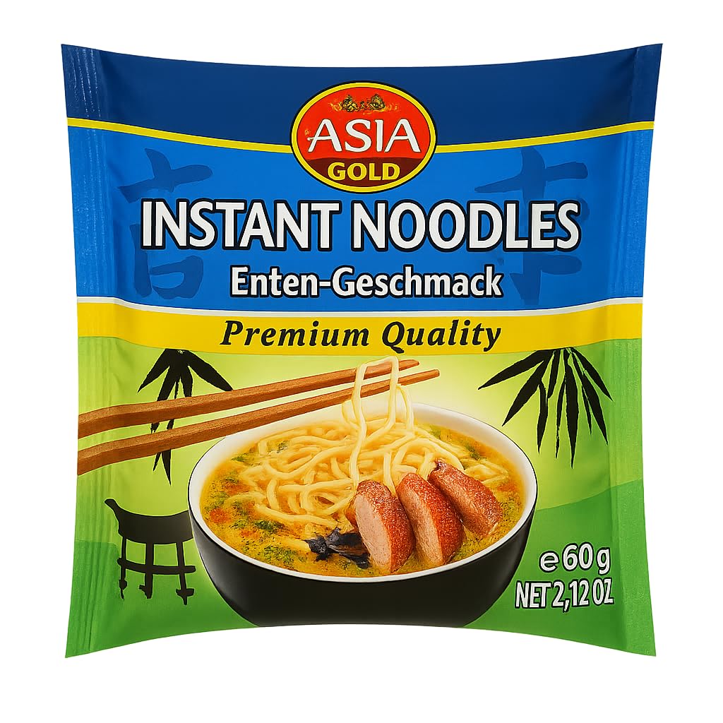 Asia Gold Instant Nudeln Probierset (30er Pack) – Asiatische Fertignudeln mit Entengeschmack - (30er Pack, Ente)