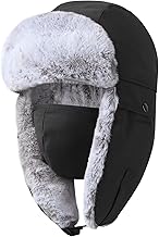 GADIEMKENSD Winter Trapper Hat with Ear Flap Chin Strap and Windproof Mask