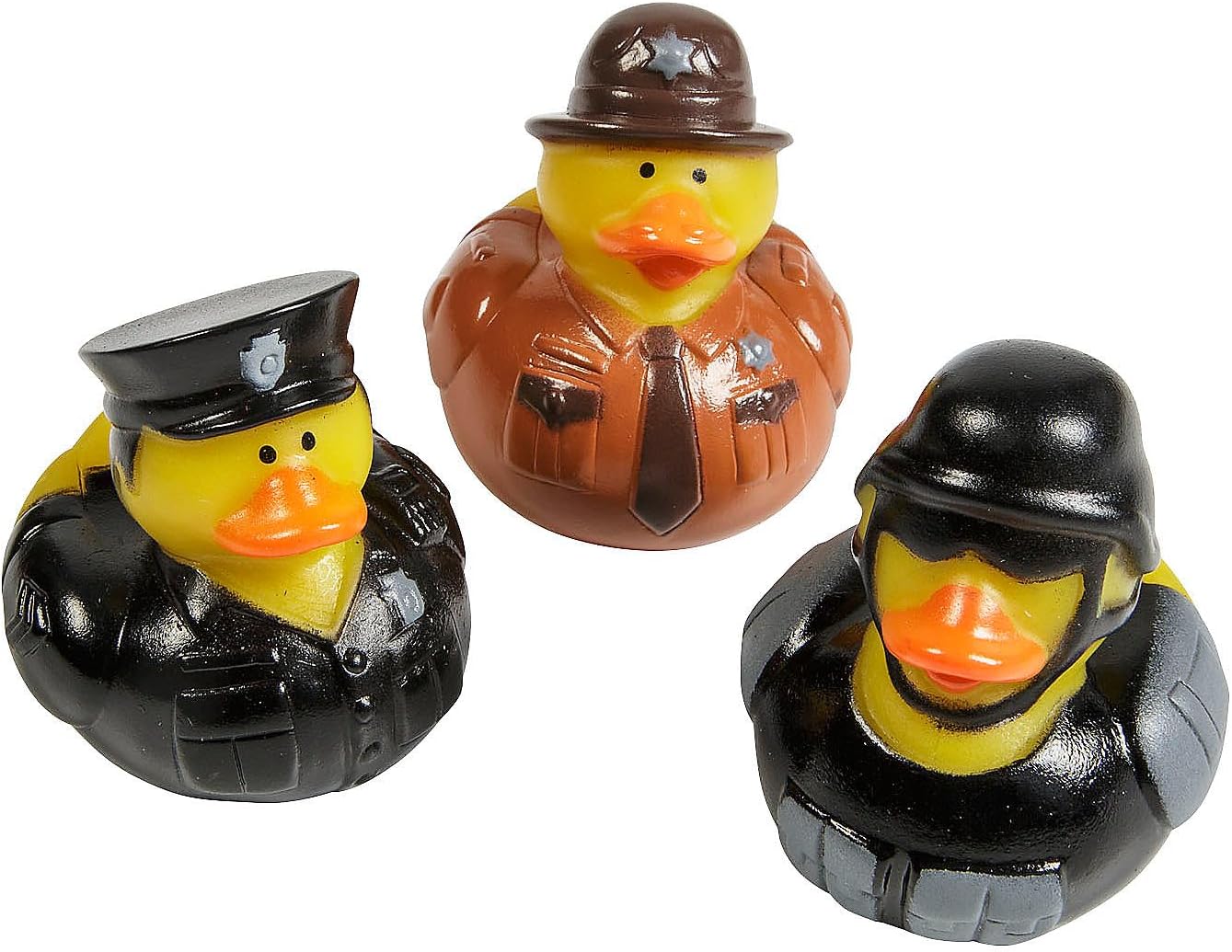 Fun Express Law Enforcement Rubber Duckies, Police Officer, SWAT Team and State Troopers, Birthday Party and Celebration Supplies (12 Pieces)