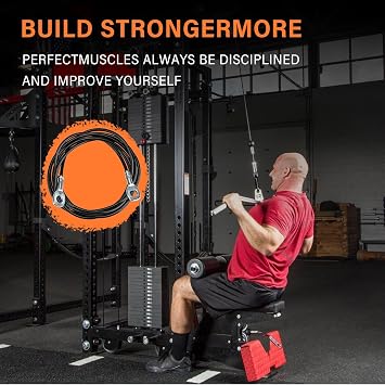 Fitness Cable Compatible with All Total Gym Models 1000, 1500, 2000, 3000, XLS,Fitness Pulley Cable,Workout Cable, Exercise Cable Steel Wire Rope for Cable Machine Home Gym