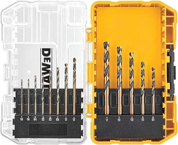 DEWALT 20V Max Cordless Drill/Driver Kit, Compact (DCD771C2) and 13-Piece Black Oxide Drill Bit Set with Pilot Point