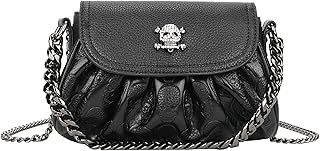 AlwaySky Women Punk Handbag and Purse Small Skull Tote Satchels Shoulder Crossbody Bag Black