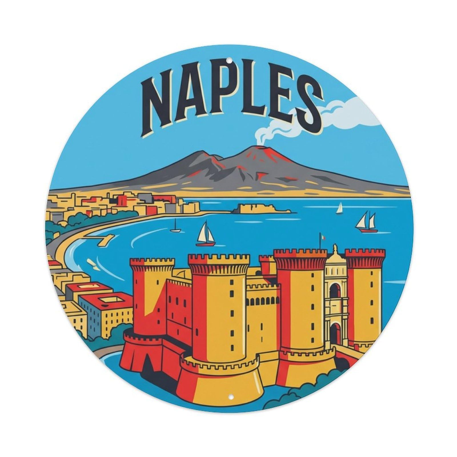 Galvaxio Style Vintage Travel Italy Naples Metal Tin Sign