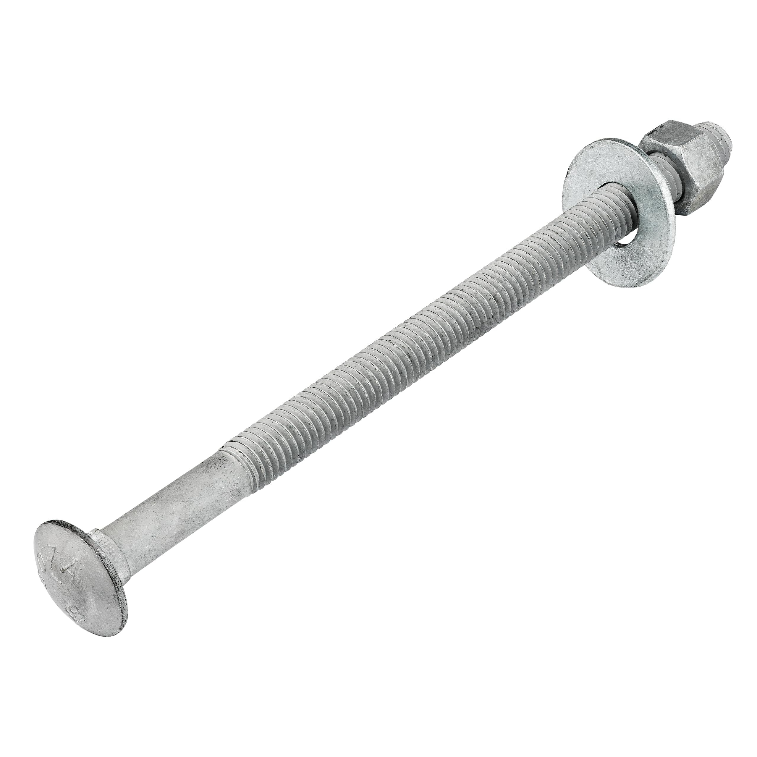 Photo 1 of 1/2" x 8" (25 Pack) Galvanized Carriage Bolt Kit Grade 307A Includes 1/2" USS Flat Washers (25 pcs) and 1/2"-13 Hex Nuts (25 pcs), Hot Dip Galvanized for Exterior Use by Makers Bolt