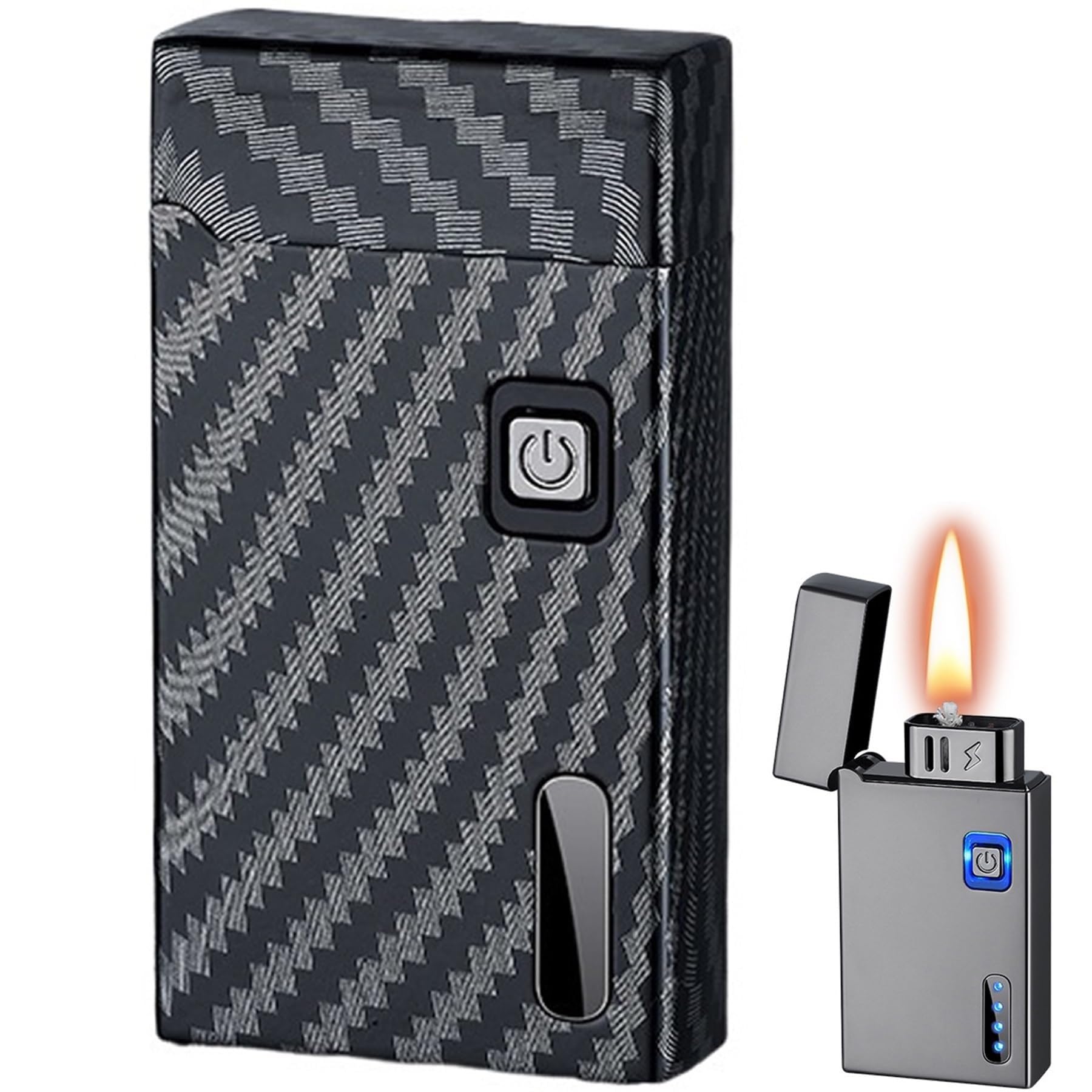 Smart Kerosene Soft Flame Lighter, Windproof Plasma Double Arc Lighter, 5 Ignition Methods, USB Charging Suitable(C)